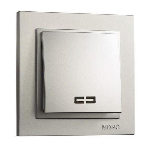 Выключатель одноклавишный с подсветкой Mono Electric Despina 10А 250В серебро 102-212125-101 в Санкт-Петербурге