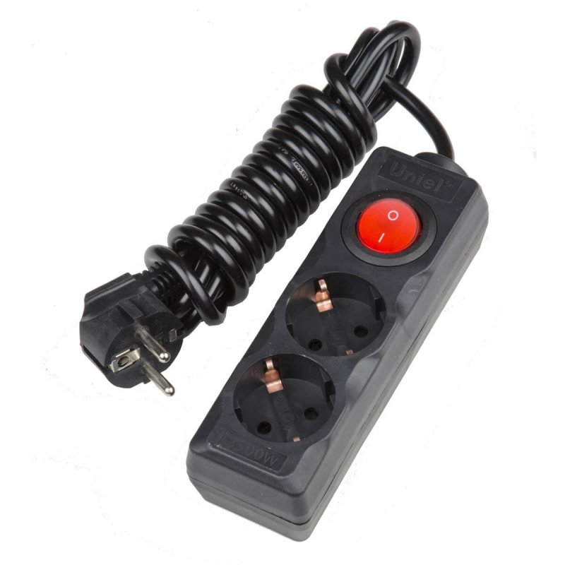 Удлинитель Uniel 2гн х 3м с/з + выкл Стандарт S-GCD2-3B UL-00003607 в Санкт-Петербурге