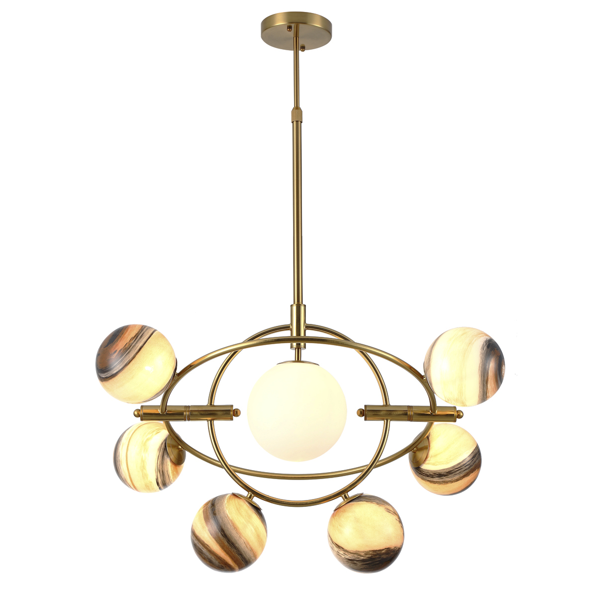 Люстра на штанге Delight Collection Planet KG1122P-7B brass в Санкт-Петербурге