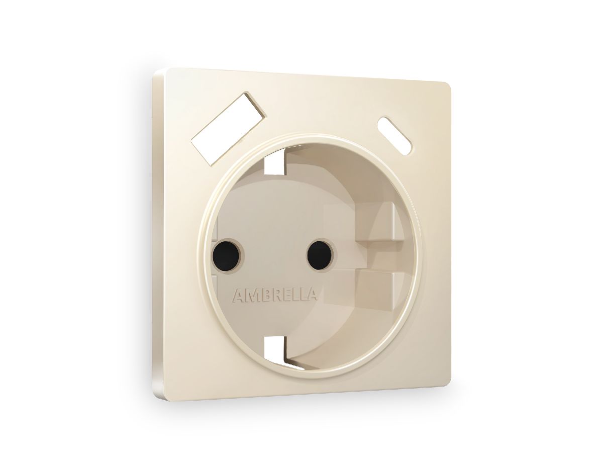 Лицевая панель для розетки с/з со шторками 2USB A+C Ambrella Volt Alfa AP3300 в Санкт-Петербурге