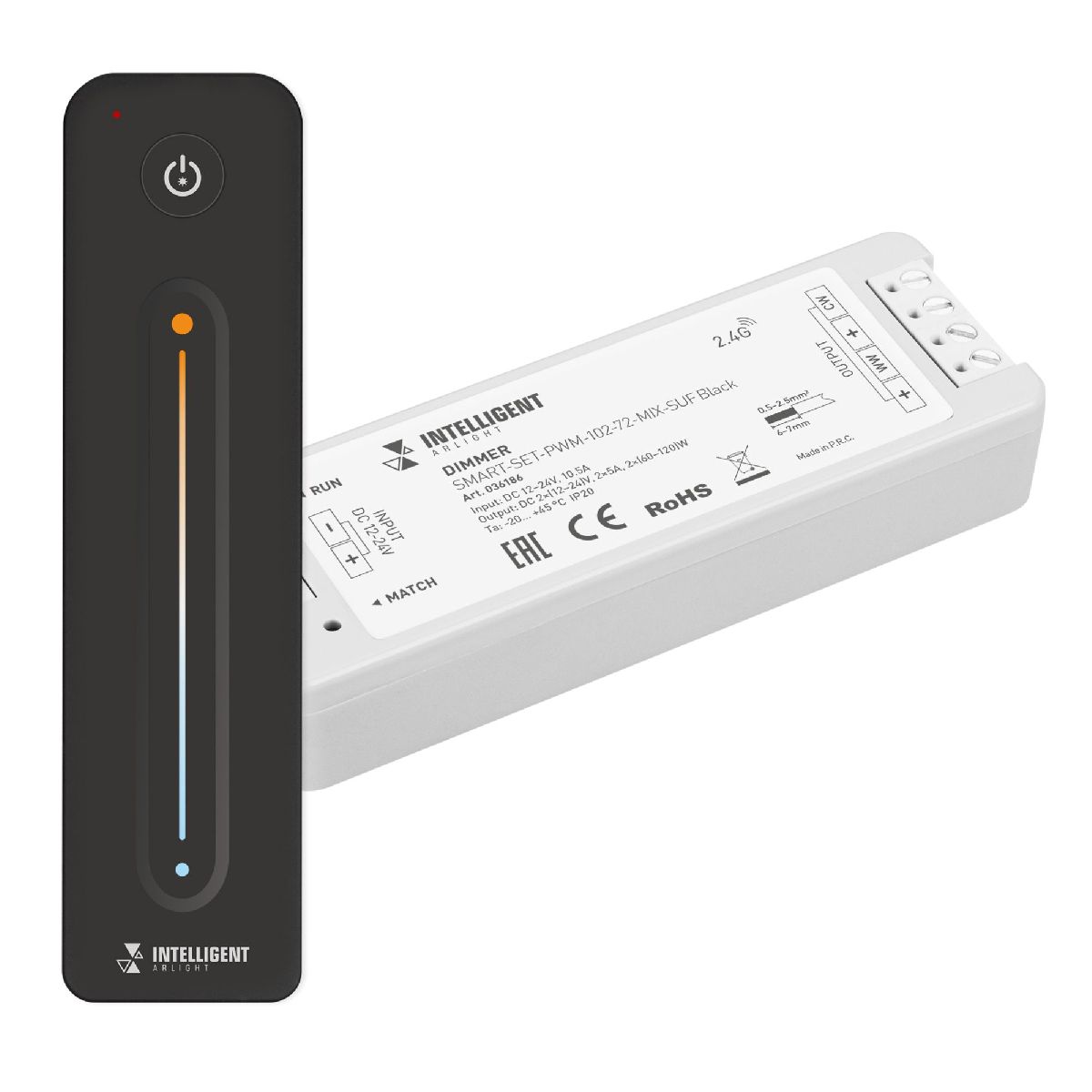 Диммер Arlight SMART-SET-PWM-102-72-MIX-SUF Black (12-24V, 2x5A, ПДУ LINE, 2.4G) 036186 в #REGION_NAME_DECLINE_PP#