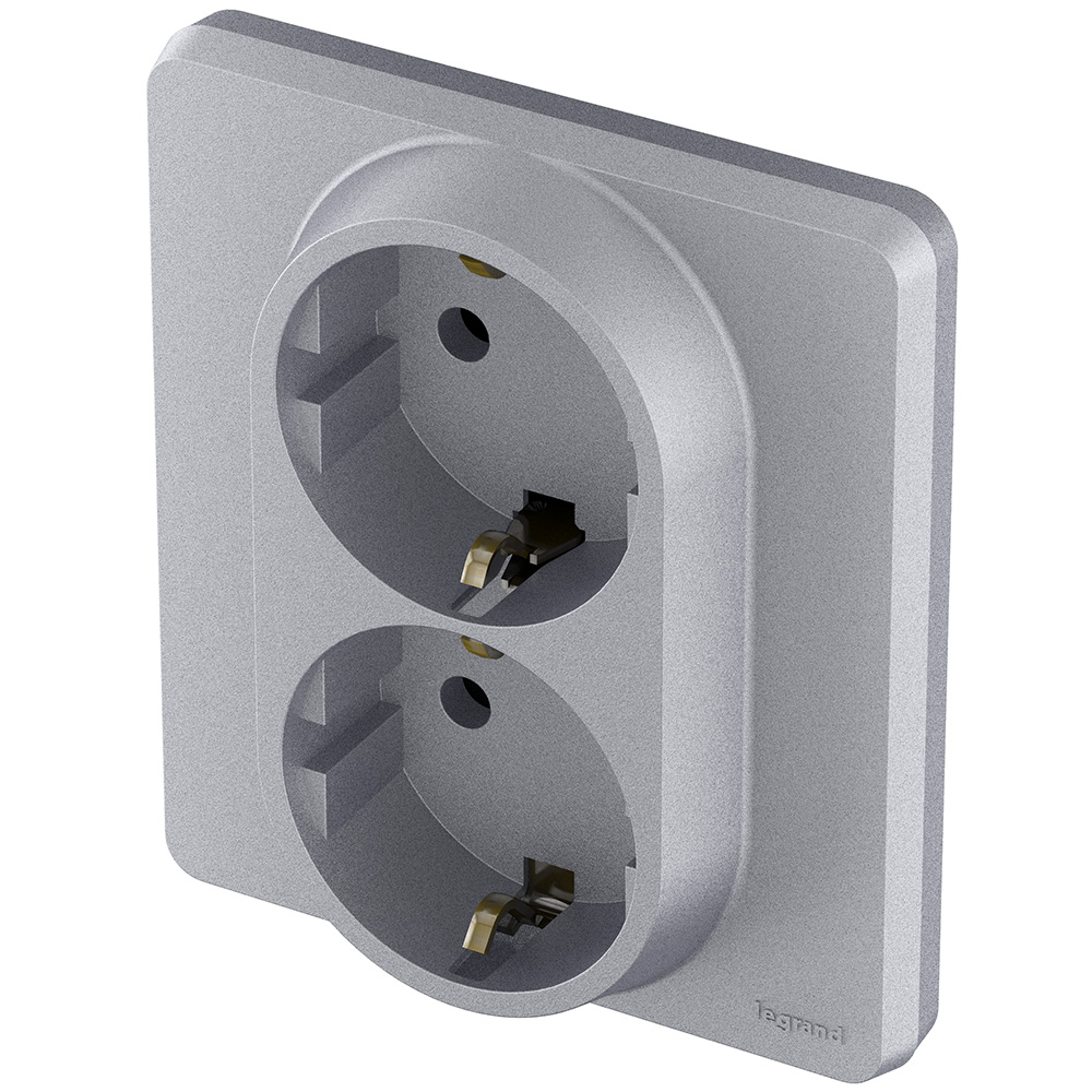 Розетка двойная с/з Legrand Inspiria 673752 в Санкт-Петербурге