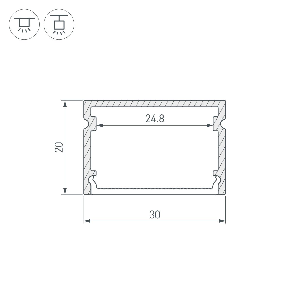 Профиль Arlight LINE-3020-3000 ANOD (Алюминий) 062250 в Санкт-Петербурге