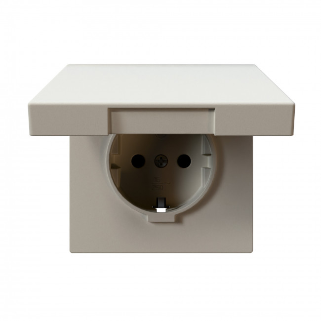 Розетка SCHUKO с крышкой и защитными шторками 16A 250V 2P+T, цвет Сахара Jasmart FD5505SH в Санкт-Петербурге
