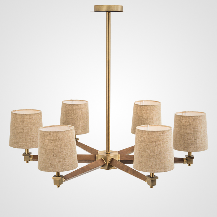 Люстра на штанге ImperiumLoft Jorgenson Beige/Dark Wood Stavra 102089-26 в Санкт-Петербурге