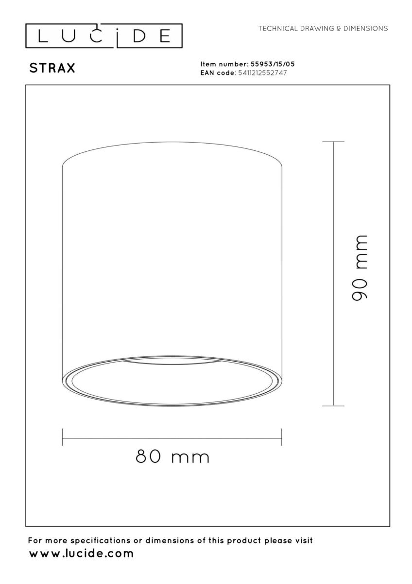 Потолочный светильник Lucide SnaxX 55953/15/05 в Санкт-Петербурге