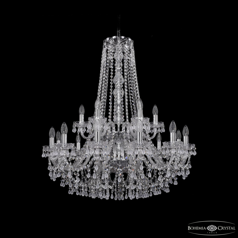 Подвесная люстра Bohemia Ivele Crystal 1410/12+6/300/h-95/2d Ni V0300 в Санкт-Петербурге