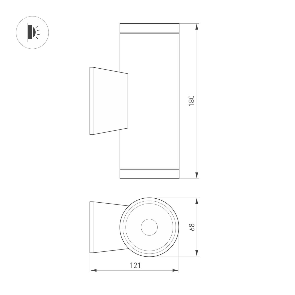 Уличный настенный светильник Arlight LGD-WALDER-R68-2x7W Day4000-MIX (Черный, 40 deg, 230V) (IP65 Металл) 060954 в Санкт-Петербурге
