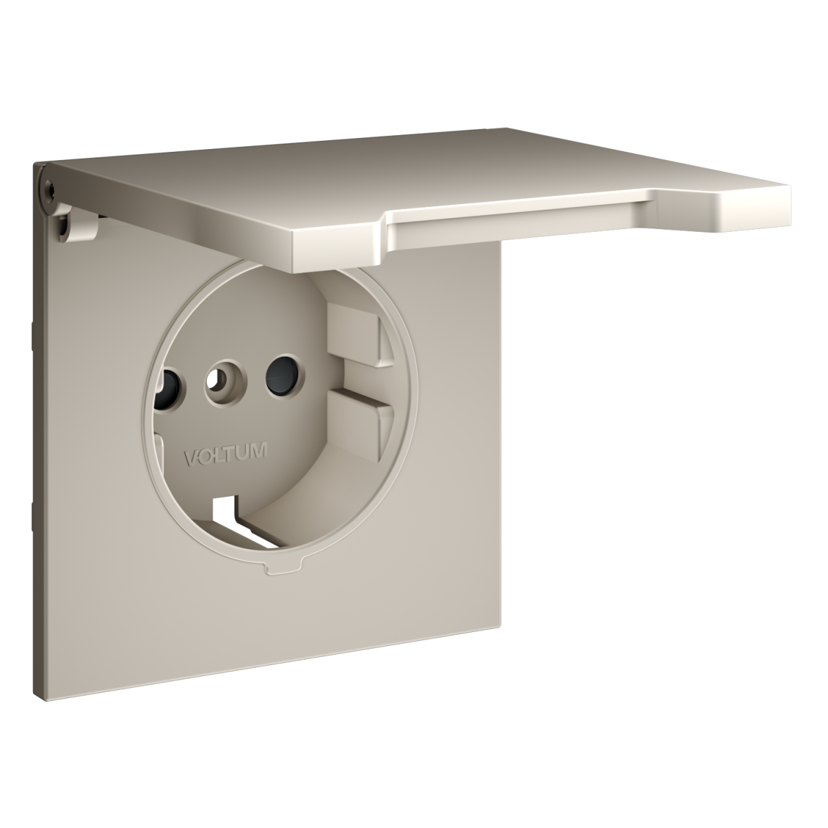 Накладка для розетки с заземлением, защитными шторками и крышкой Voltum S70 (кашемир) VLS000803 в #REGION_NAME_DECLINE_PP#