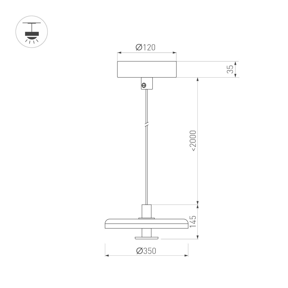 Подвесной светильник Arlight SP-KOTARO-R350-12W Warm2700 (BK-CF, 36 deg, 230V, TRIAC) 057231 в Санкт-Петербурге