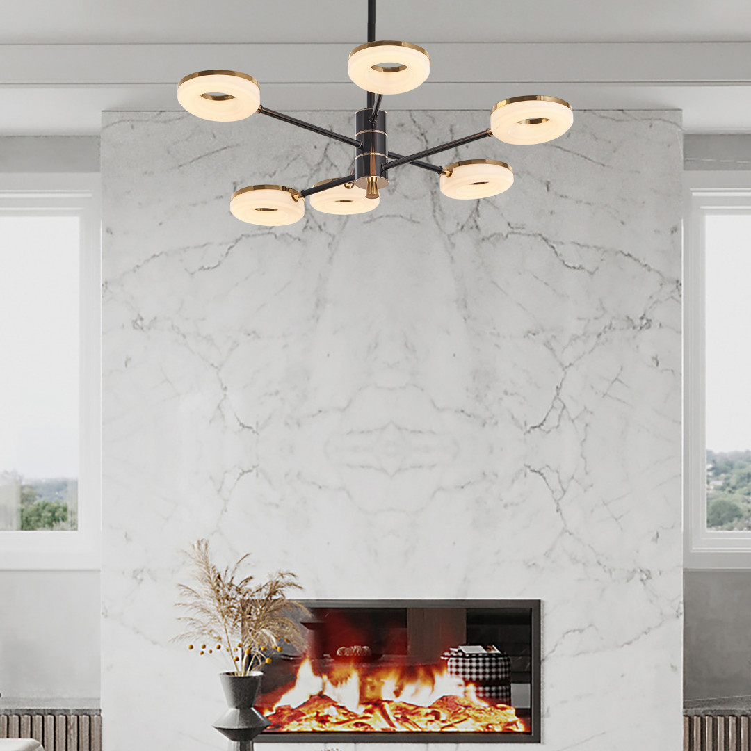 Люстра на штанге Arte Milano Ferrara 276699/6 BK/GD в #REGION_NAME_DECLINE_PP#