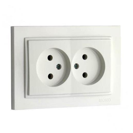 Розетка двойная без земли Mono Electric Despina 16А 250В жемчуг 102-252505-121 в Санкт-Петербурге
