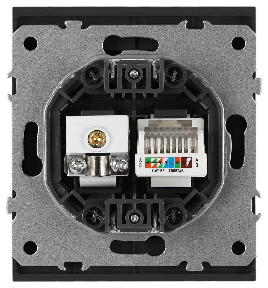 Розетка Эра Arktik 16-3110-05 комбинированная RJ45+TV антрацит Б0070498 в Санкт-Петербурге