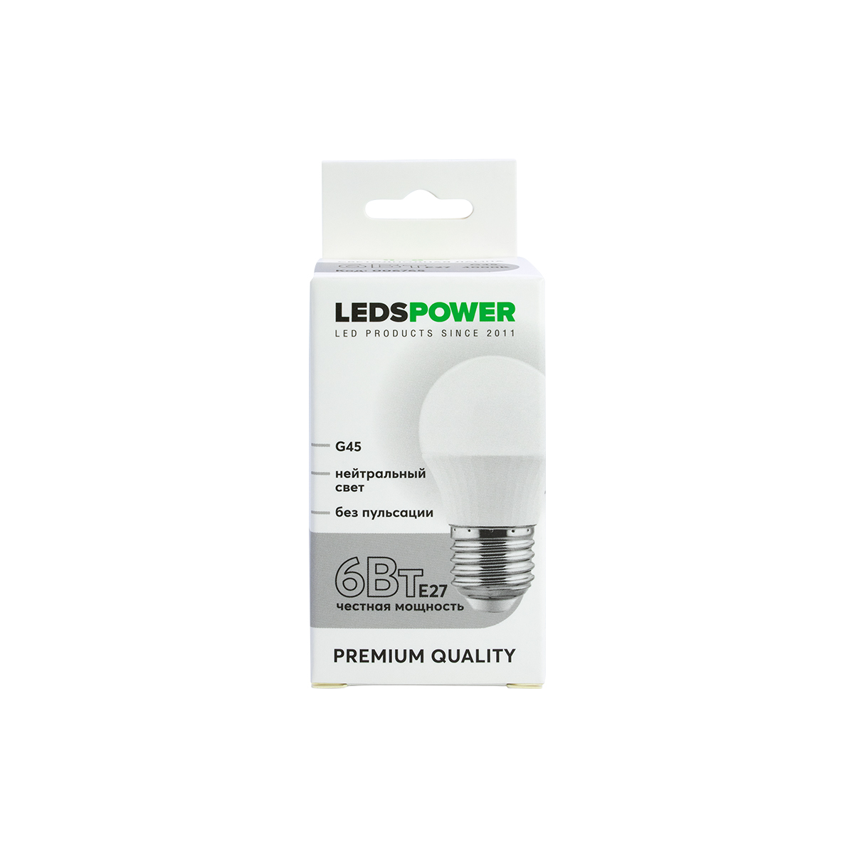 Светодиодная лампа LEDS POWER G45 E27 6Вт 4000К 006765 в Санкт-Петербурге