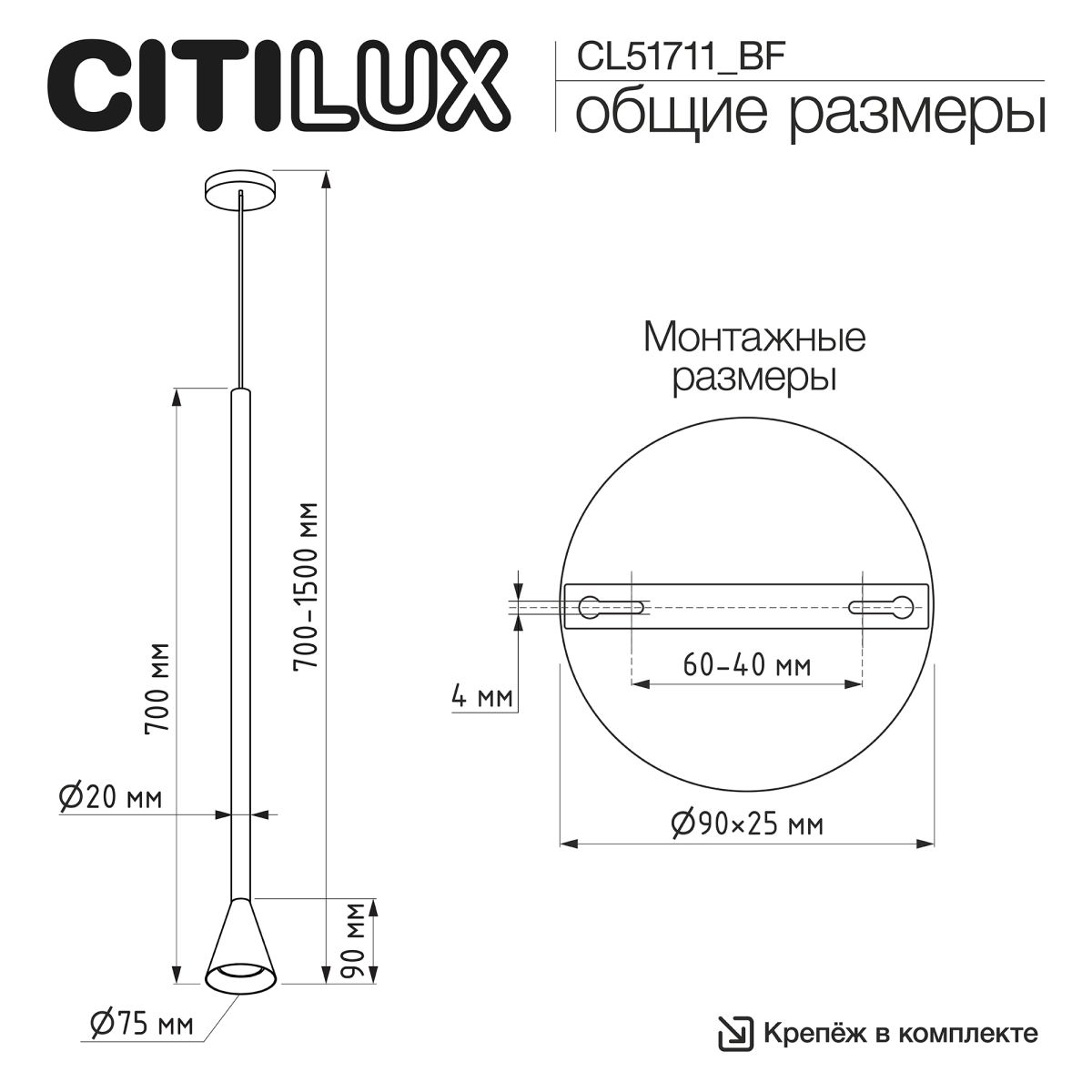 Подвесной светильник Citilux Duza CL51711_BF в Санкт-Петербурге