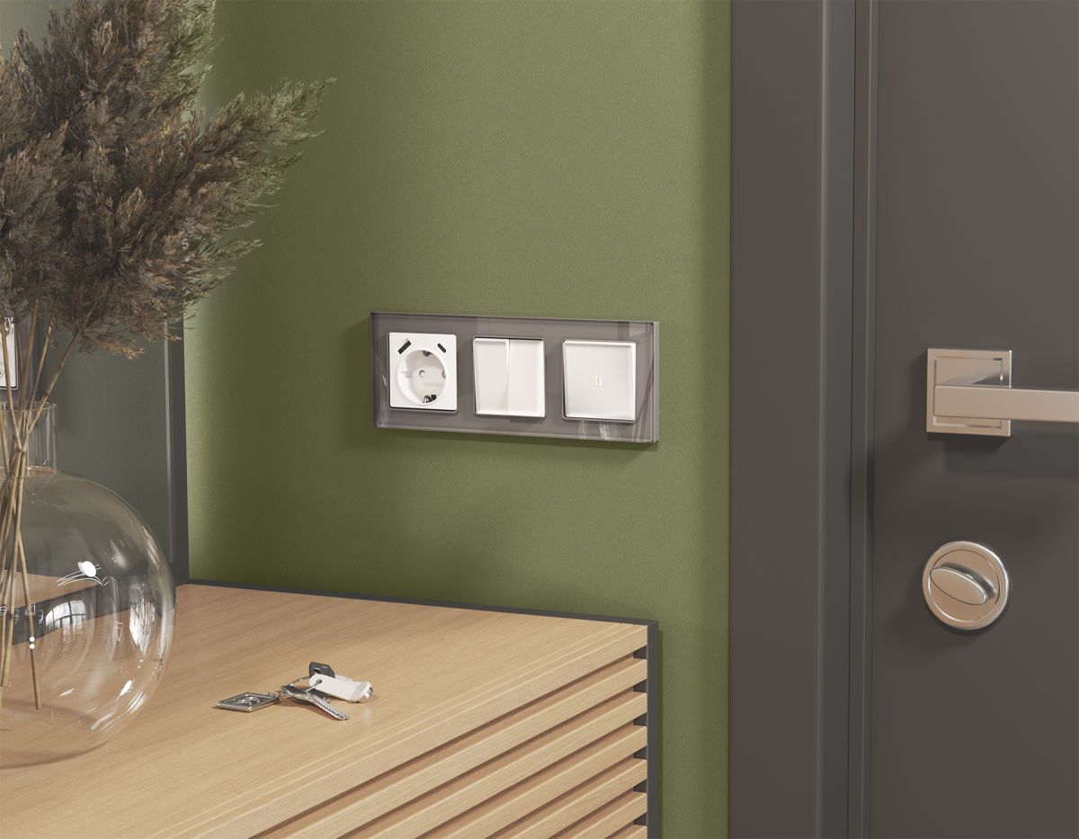 Комплект механизма 2-клавишного перекрестного выключателя 10A-250V Alfa Белый матовый Quant Ambrella Volt MA123030 (AP1230, VM125) в Санкт-Петербурге