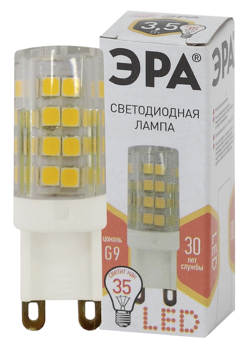 Лампа светодиодная Эра G9 3,5W 2700K LED JCD-3,5W-CER-827-G9 Б0027861 в #REGION_NAME_DECLINE_PP#