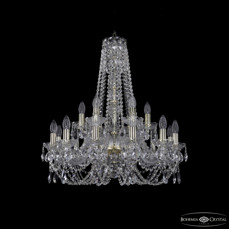 Подвесная люстра Bohemia Ivele Crystal 1406/12+6/240/h-75 G в Санкт-Петербурге