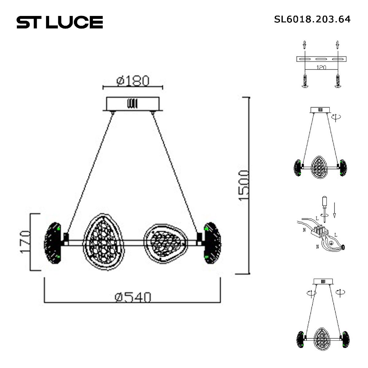 Подвесная люстра ST Luce Enigma SL6018.203.64 в Санкт-Петербурге