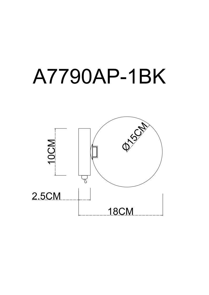 Бра Arte Lamp Vincent A7790AP-1BK в Санкт-Петербурге