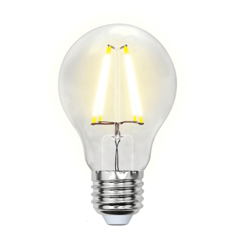 Лампа светодиодная филаментная (UL-00002210) Uniel E27 8W 3000K прозрачная LED-A60-8W/WW/E27/CL GLA01TR в #REGION_NAME_DECLINE_PP#