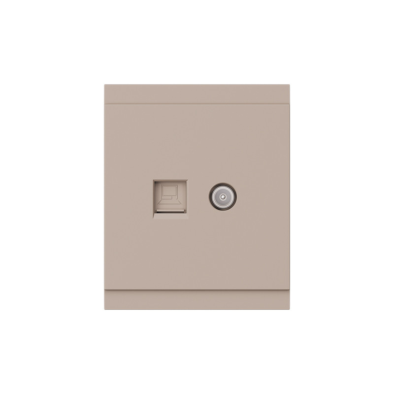 Розетка SETE компьютерная RJ45 кат6 + TV с/у кашемир IP20/IP44 KRANZ KR-79-0721-2 в Санкт-Петербурге