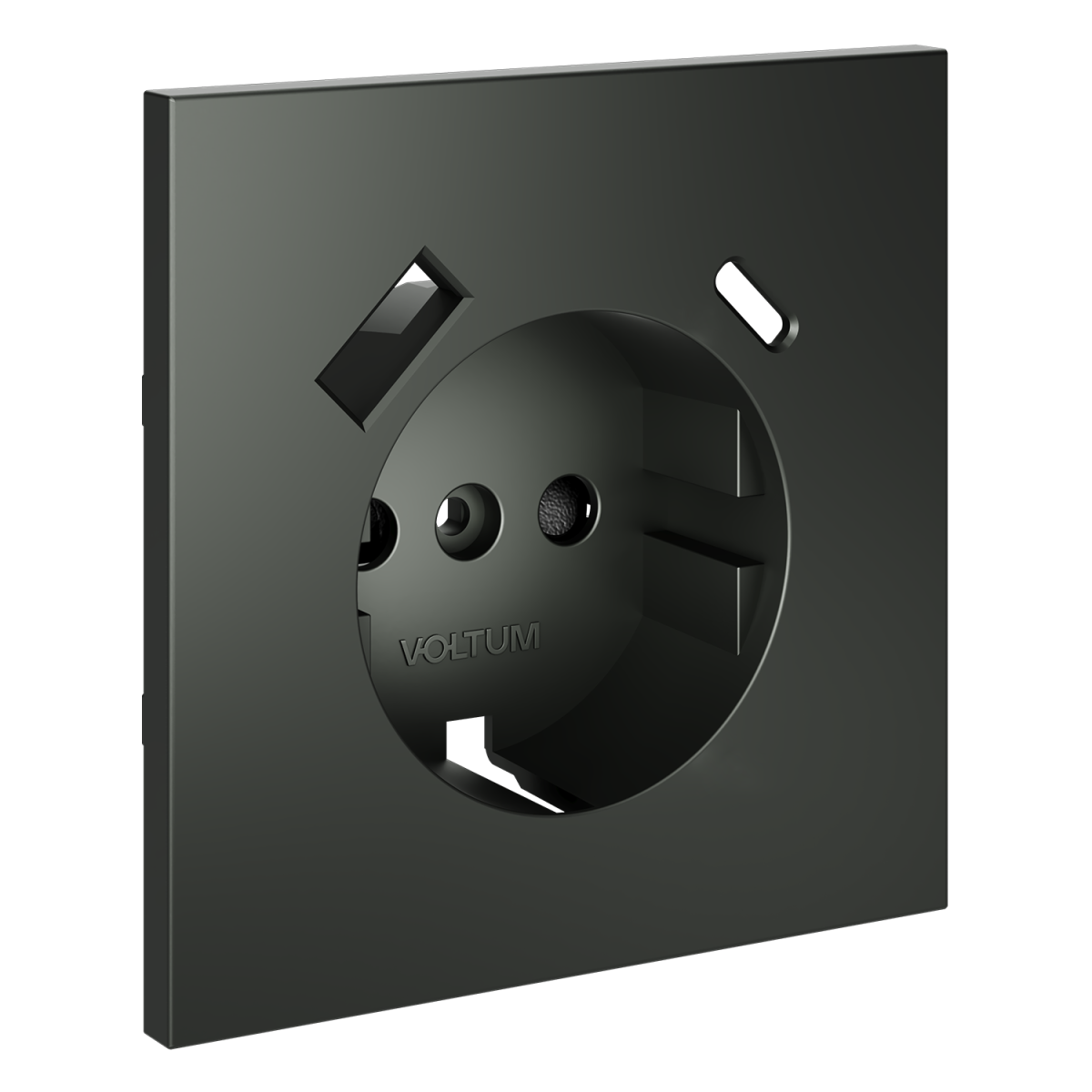 Накладка для розетки с заземлением и защитными шторками, с USB A+C Voltum S70 (титан) VLS001006 в Санкт-Петербурге