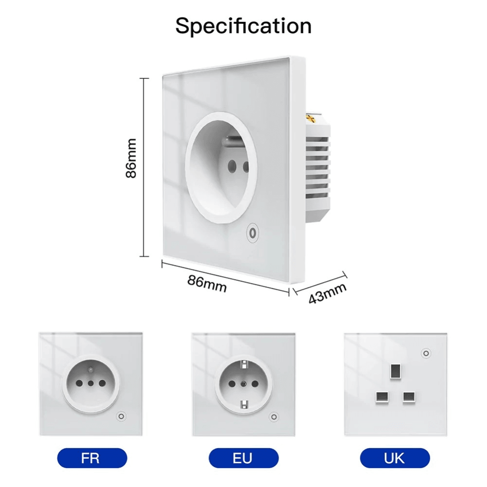 Розетка 1-пост. Moes Smart Socket Wi-Fi 95-250В 16А IP20 WK-EU в Санкт-Петербурге