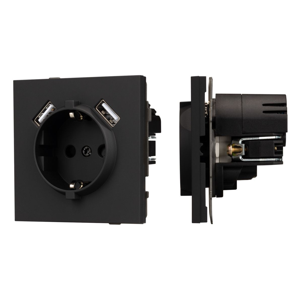 Механизм розетки с USB зарядкой Arlight SCT-TENDO-MUAA-SFPL-BK (230V, 16A) 054603 в Санкт-Петербурге