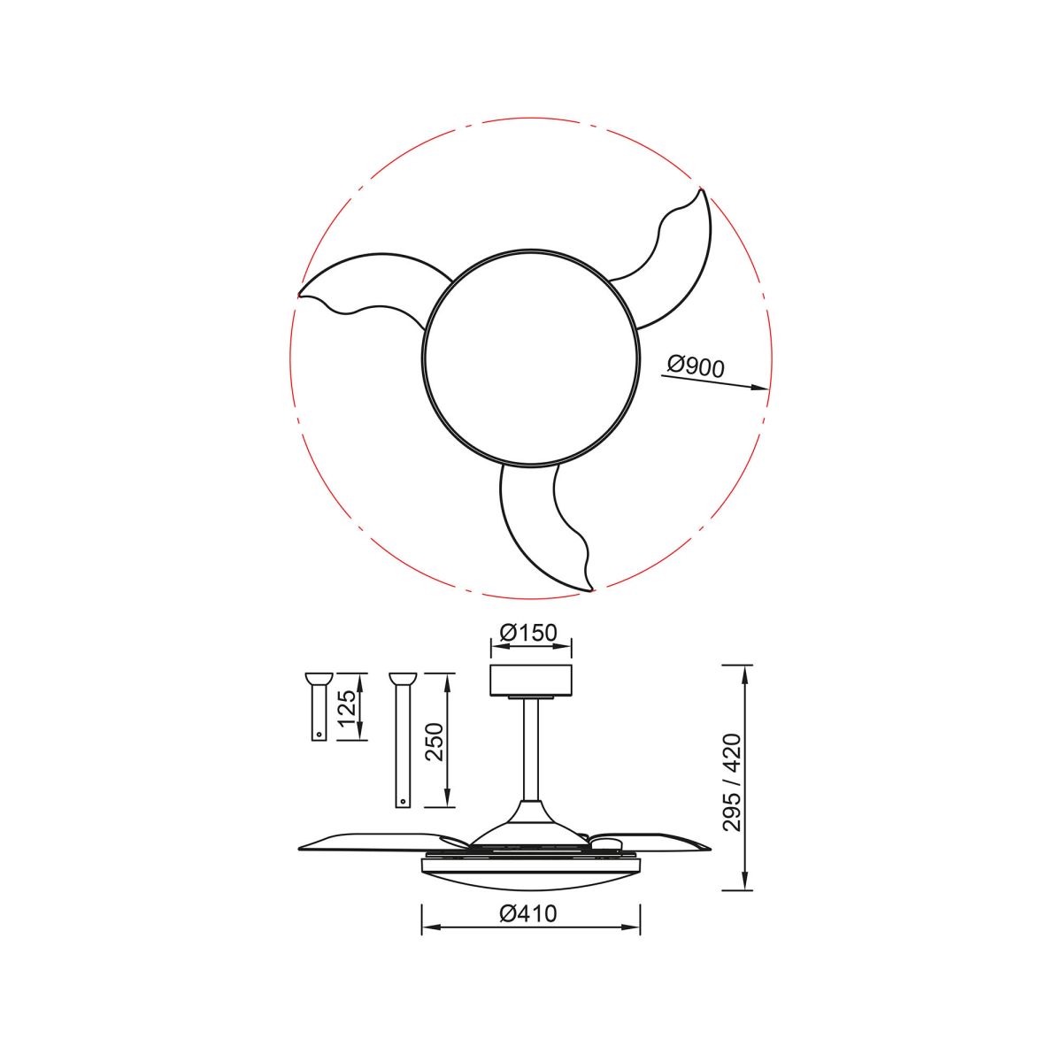 Люстра-вентилятор Mantra Slim Fan 9008 в Санкт-Петербурге