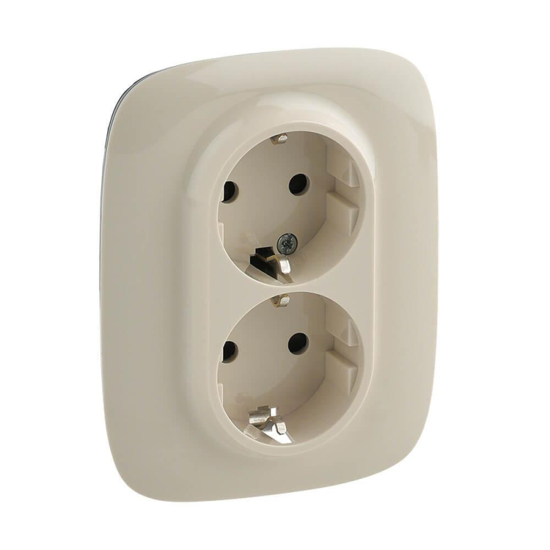 Розетка двойная Legrand Valena Allure 16A 250V с/з со шторками безвинт. зажим слоновая кость 753826 в Санкт-Петербурге