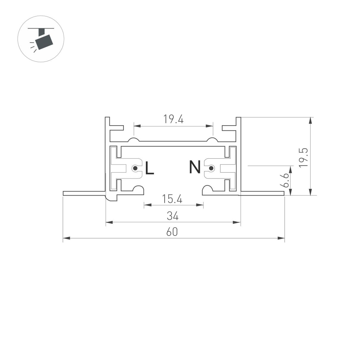 Шинопровод Arlight LGD-2TR-TRACK-F-1000-BK-M (C) 038672 в Санкт-Петербурге