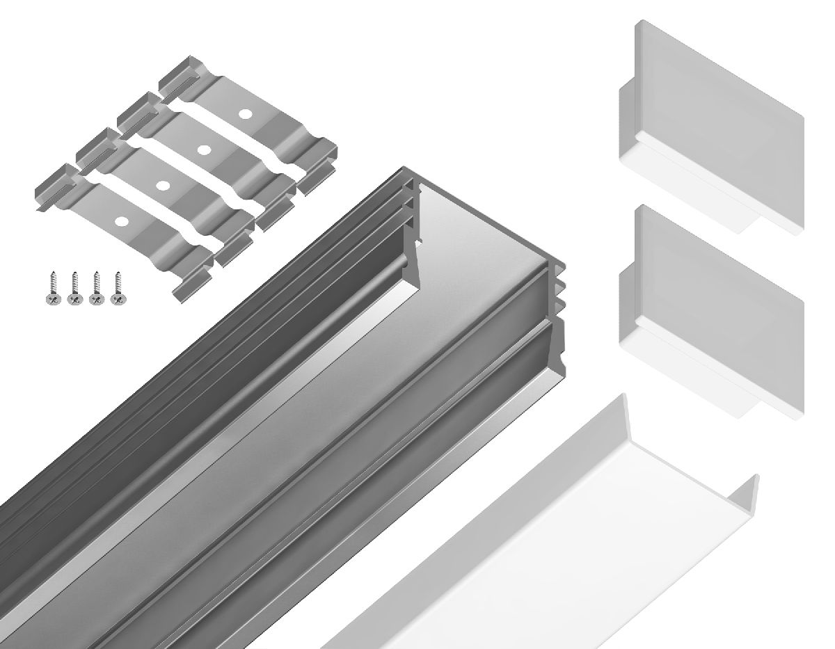 Алюминиевый накладной профиль Ambrella Light Alum Profile GP1750AL в Санкт-Петербурге