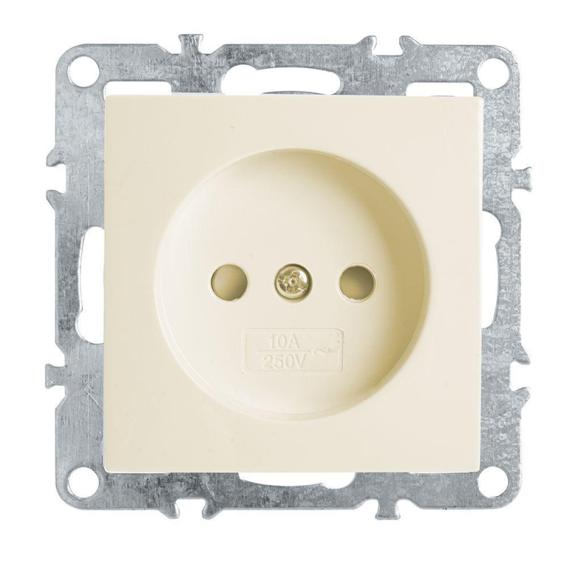 Розетка Stekker Эрна б/з 10A 250V с защитной шторкой слоновая кость PST10-9109-02 39327 в Санкт-Петербурге