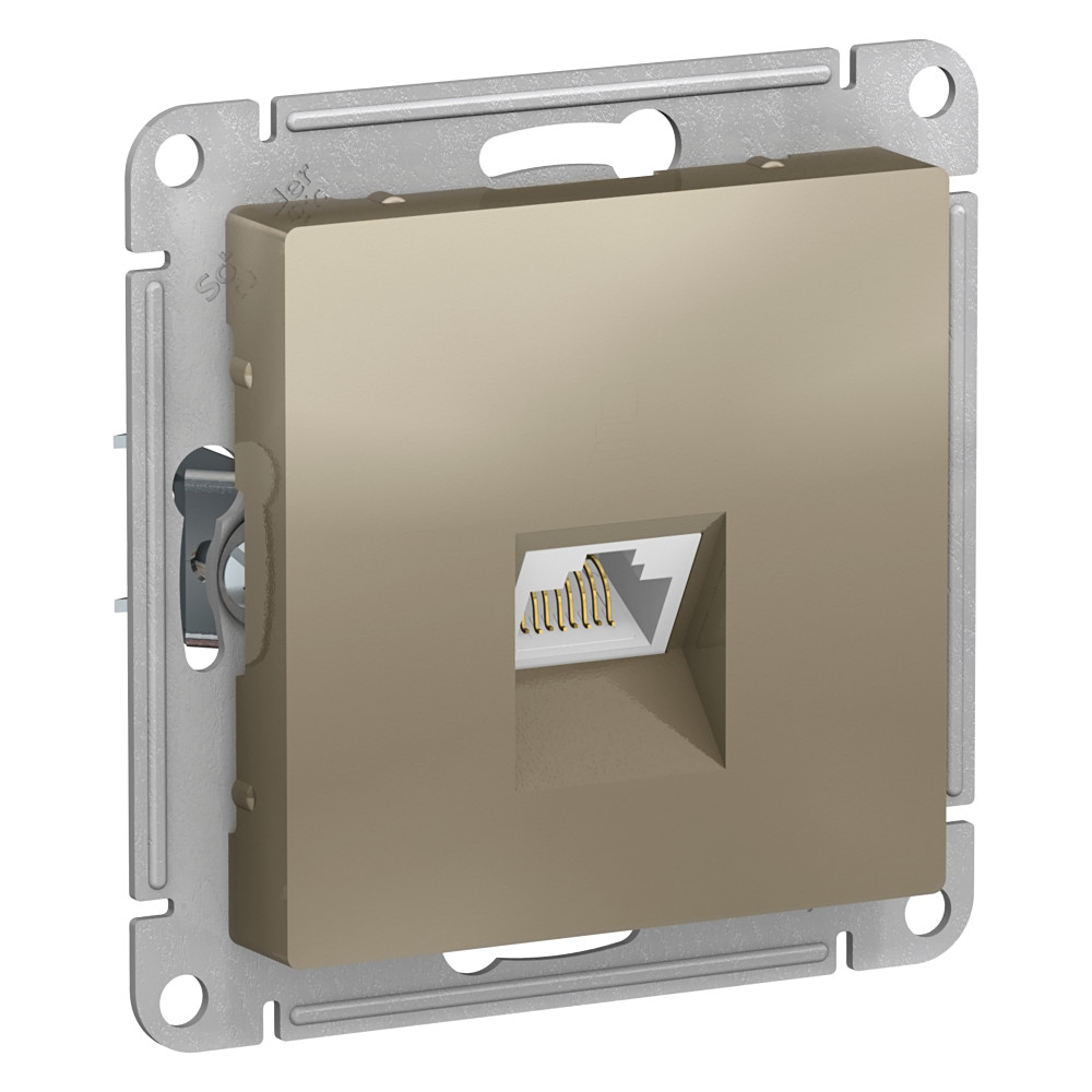 Розетка компьютерная RJ45, кат. 6A Systeme Electric AtlasDesign Шампань ATN000586 в Санкт-Петербурге