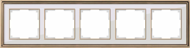 Рамка Werkel Palacio на 5 постов золото/белый WL17-Frame-05 4690389103773 в #REGION_NAME_DECLINE_PP#