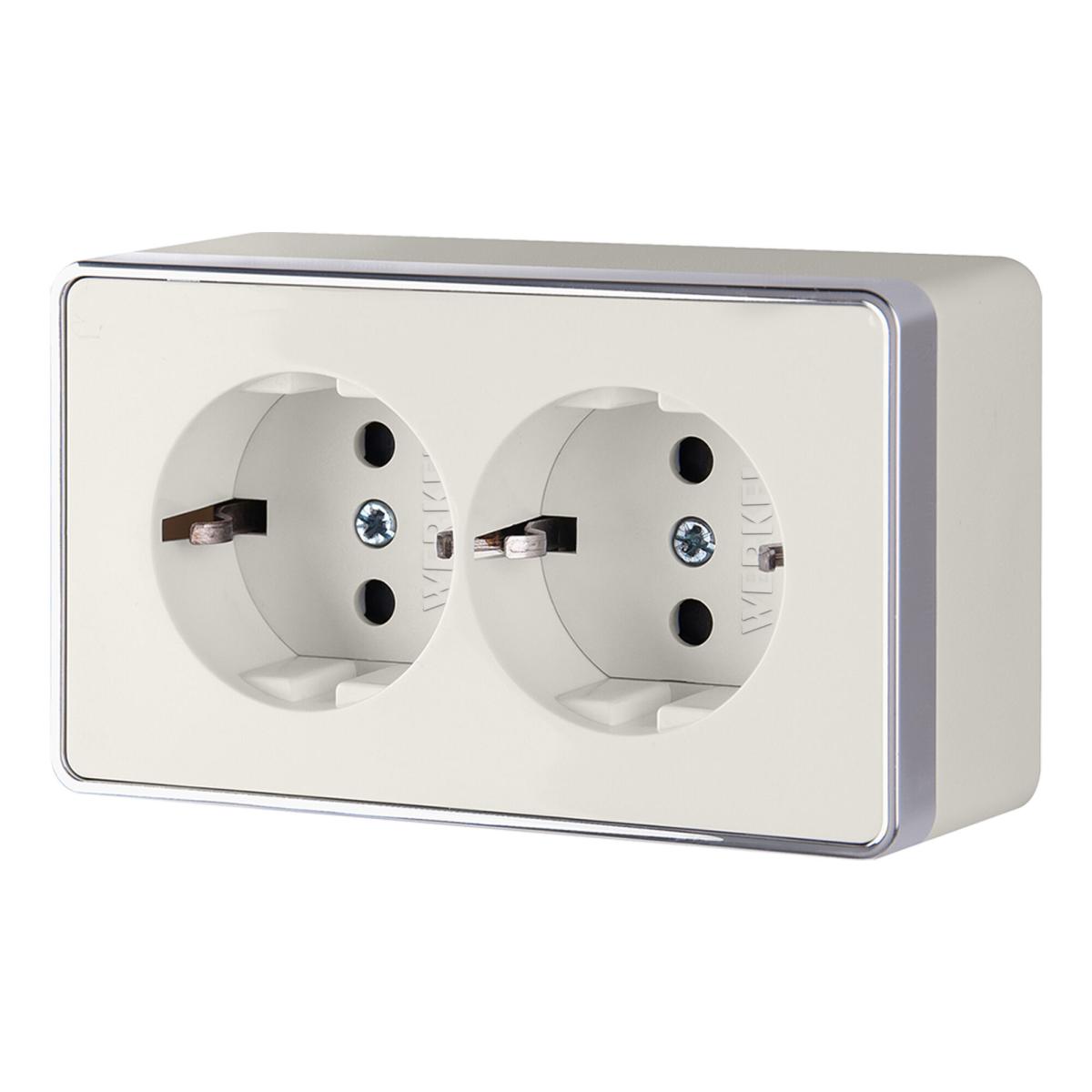 Розетка двойная с заземлением Werkel Gallant слоновая кость W5072103 4690389164668 в Санкт-Петербурге