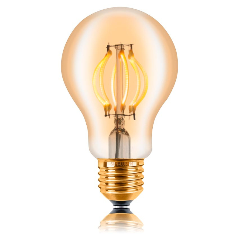 Лампа светодиодная филаментная диммируемая Sun Lumen E27 4W 2200K золотая 057127 в Санкт-Петербурге