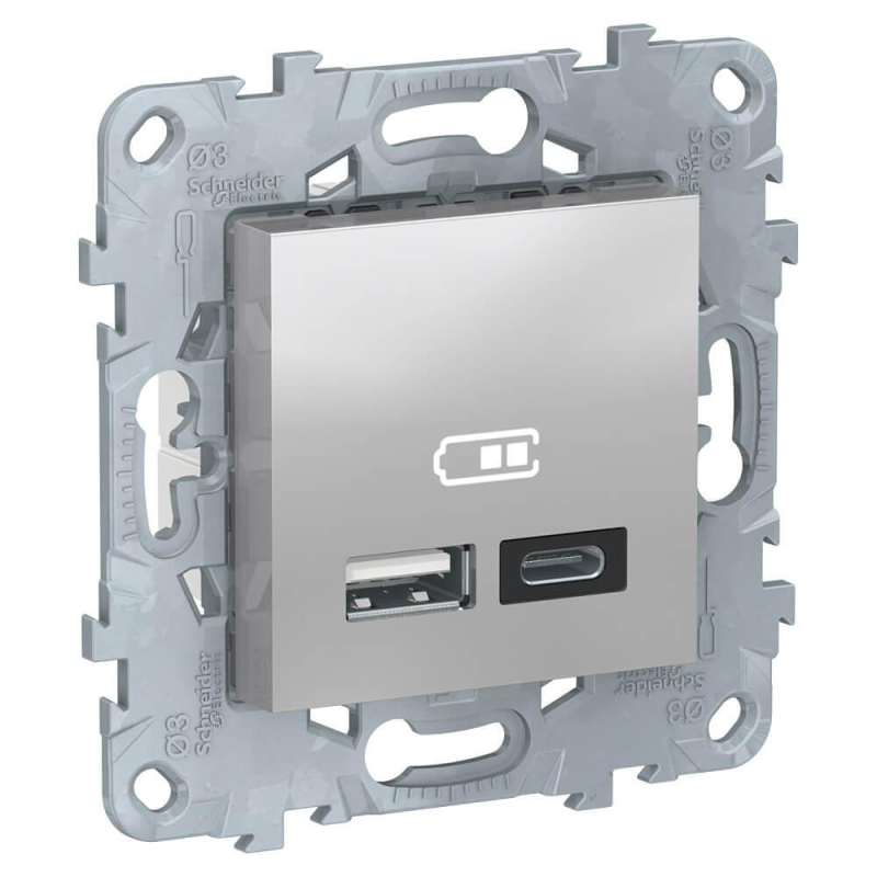 Розетка компьютерная USBx2 Schneider Electric Unica New тип А+С NU501830 в Санкт-Петербурге