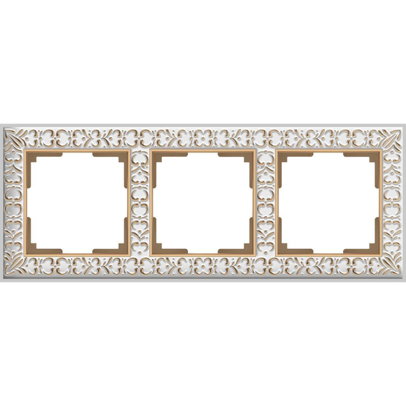 Рамка Werkel Antik на 3 поста белое золото WL07-Frame-01 4690389099199 в Санкт-Петербурге