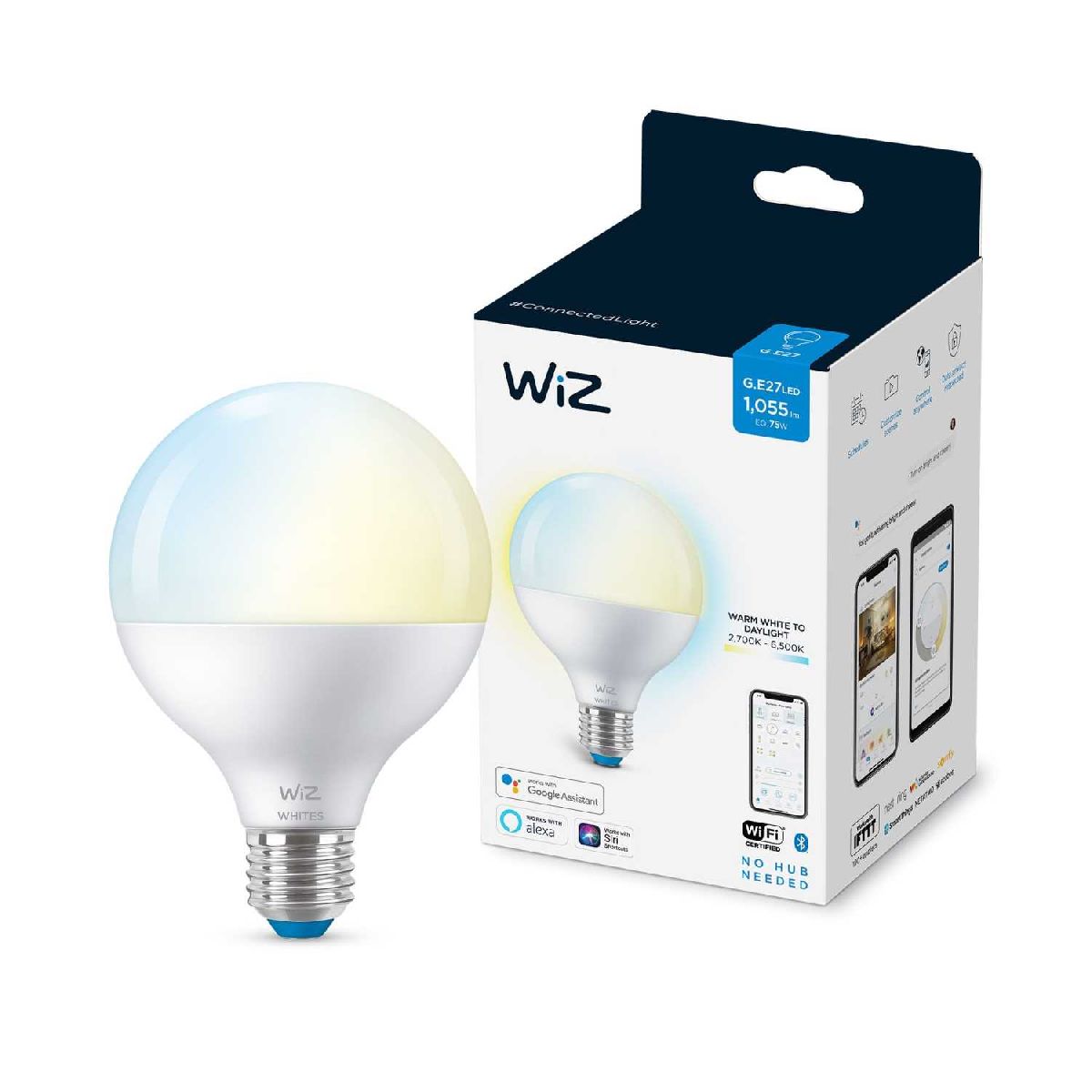 Умная светодиодная лампа Wiz Wi-Fi BLE75WG95E27927-65TW1PF/6 E27 11W 2700/6500K 929002451002 в Санкт-Петербурге