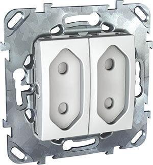 Розетка двухмодульная Schneider Electric Unica б/з со шторками 10A 250V MGU5.3131.18ZD в Санкт-Петербурге