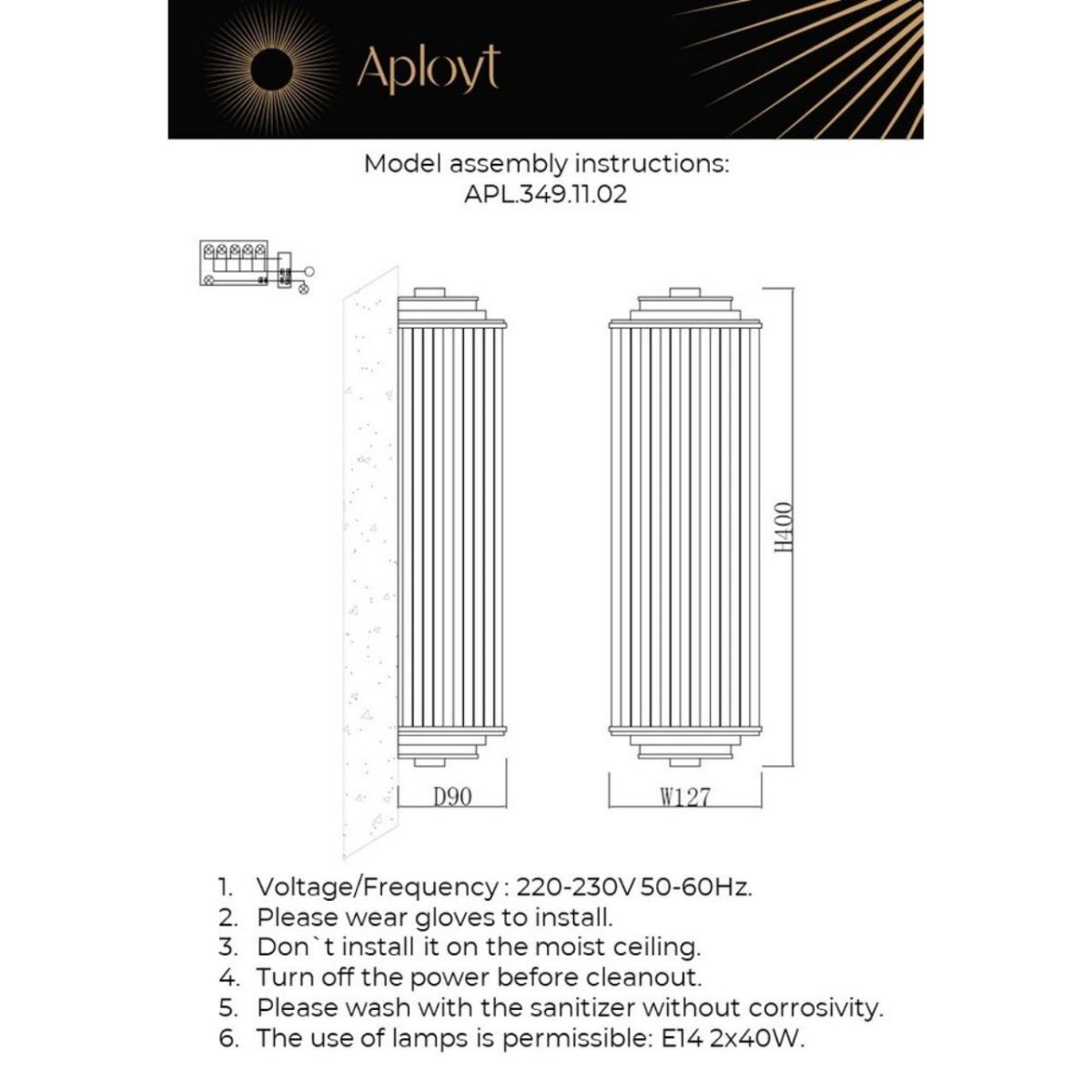 Настенный светильник Aployt Klodina APL.349.11.02 в #REGION_NAME_DECLINE_PP#