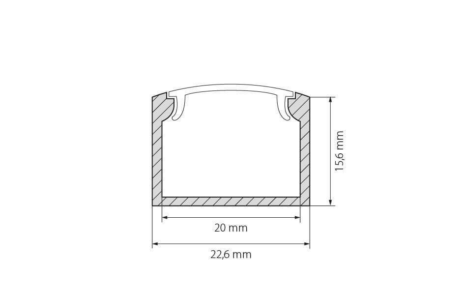 Профиль с экраном Arlight ALU-WIDE-H15-2000 ANOD+FROST 014848 в Санкт-Петербурге