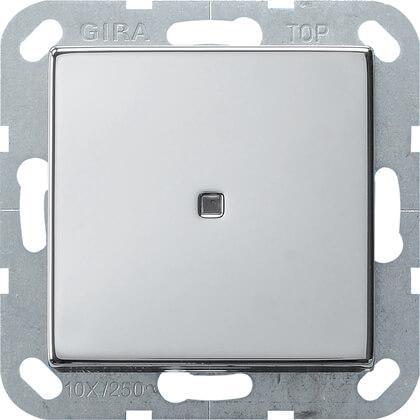 Переключатель кнопочный одноклавишный Gira System 55 с подсветкой 10A 250V хром 0136605 в Санкт-Петербурге