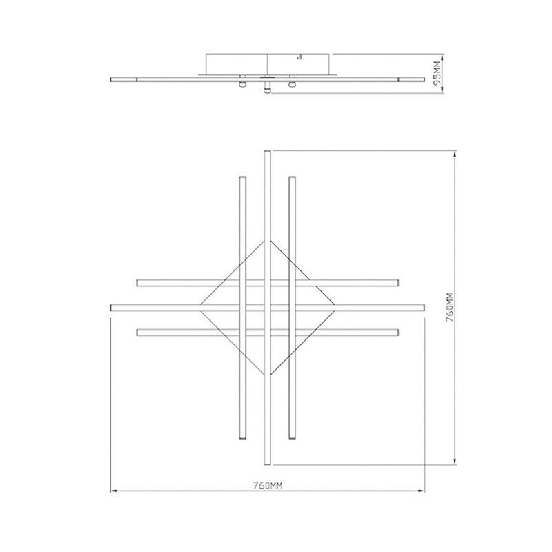 Потолочная люстра светодиодная Zumaline CROSS PL99829-6 в Санкт-Петербурге