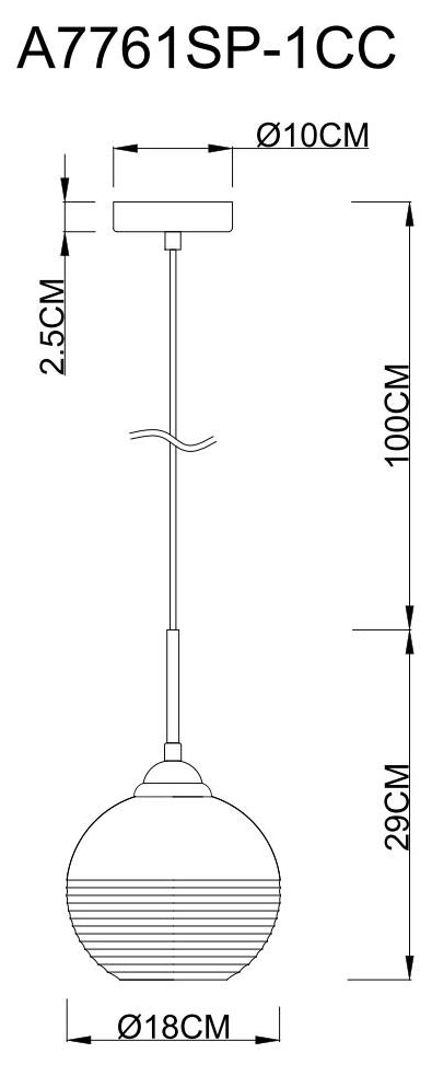 Подвесной светильник Arte Lamp Wave A7761SP-1CC в Санкт-Петербурге