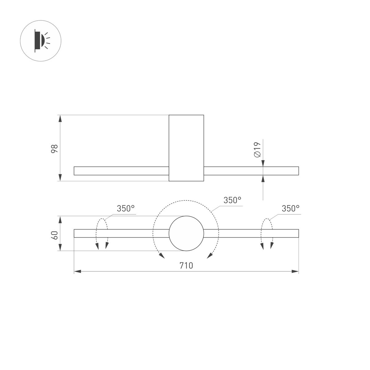 Настенный светильник Arlight SP-Picaso-M-Turn-L700-12W Day4000 037346 УЦ в Санкт-Петербурге