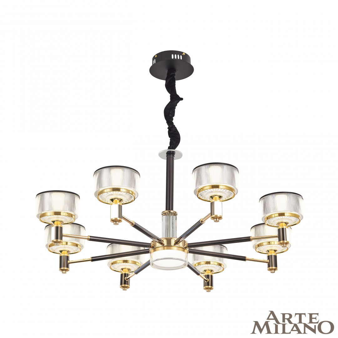 Подвесная люстра Arte Milano Neapolis 276210/8 BK/GD в #REGION_NAME_DECLINE_PP#