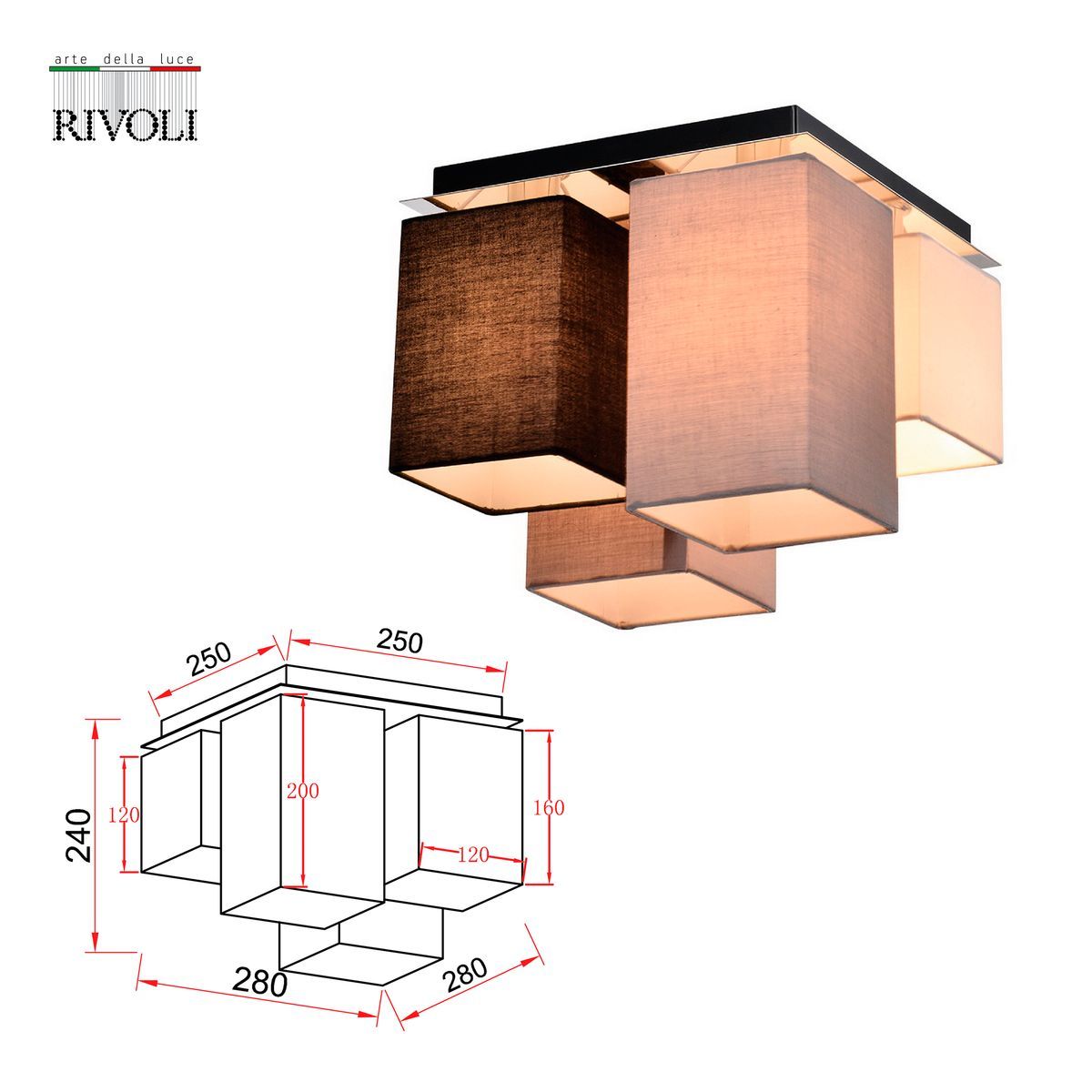 Потолочная люстра Rivoli Inclementia 3120-304 Б0054993 в Санкт-Петербурге